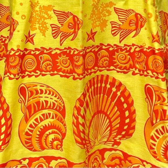 Ruth Clarage Vintage 70s Plus Size Hand Printed Wrap Skirt Size XXL Nautical - Picture 4 of 8